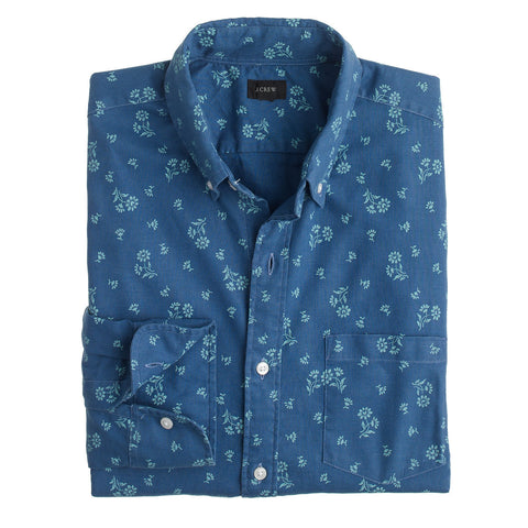 Cotton-Linen Shirt in Deep Cove Floral